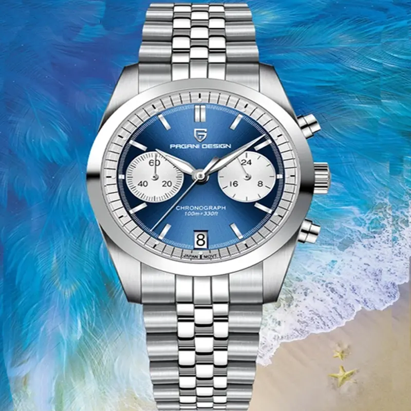 Pagani Design Fashion Trend Mechanical Chronograph Watch With Blue Dial